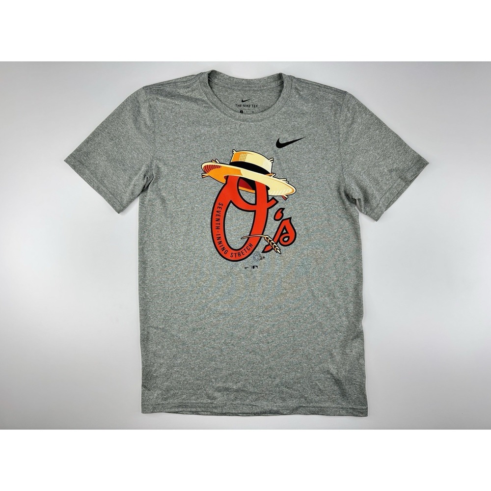 Nike Baltimore Orioles 7th Inning Stretch Dri Fit T Shirt Men's‎ S Gray Baseball